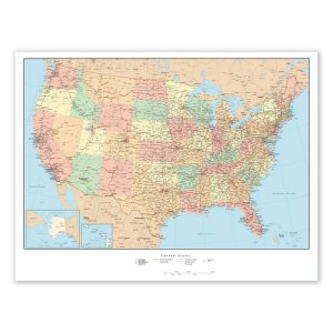 Advantus AVT 97643 Advantus Laminated Usa Wall Map - 50 Width X 32 Hei