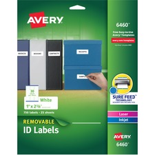 Avery AVE 6460 Averyreg; Removable I.d. Laserinkjet Labels - Removable