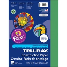 Pacon PAC 102960 Tru-ray Heavyweight Construction Paper - 12width X 9l