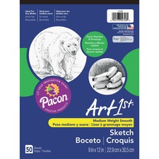 Pacon PAC 4746 Ucreate Medium Weight Sketch Pads - 50 Sheets - 9 X 12 