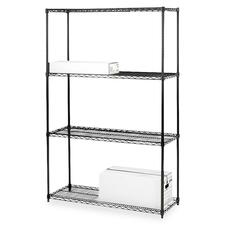 Lorell LLR 70060 Black Industrial Wire Shelving - 4 Tier(s) - 72 Heigh