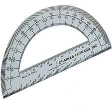 Charles LEO 77106 Cli 6 Open Center Protractor - Plastic - Clear - 12 