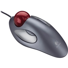 Logitech 910-000806 Trackman Marble Trackball - Optical - Cable - Red,