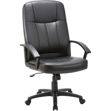 Lorell LLR 60120 Chadwick Executive Leather High-back Chair - Black Le