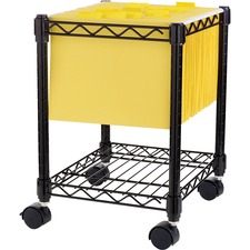 Lorell LLR 62950 Compact Mobile Wire Filing Cart - 4 Casters - X 15.5 