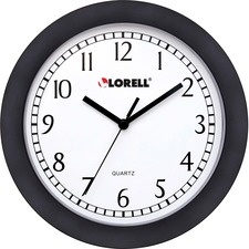 Lorell LLR 60987 9 Round Profile Wall Clock - Analog - Quartz - White 