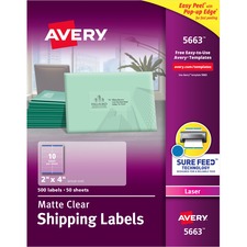 Avery AVE 5663 Averyreg; Easy Peel Return Address Labels - Permanent A