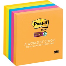 3m MMM 6545SSUC Post-itreg; Super Sticky Notes - Rio De Janeiro Color 