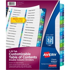 Avery AVE 11322 Averyreg; Two-column Table Contents Dividers Wtabs - 3