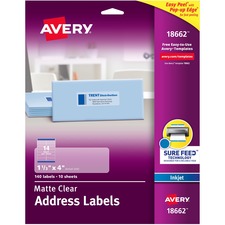 Avery AVE 18662 Averyreg; Easy Peel Inkjet Printer Mailing Labels - Pe