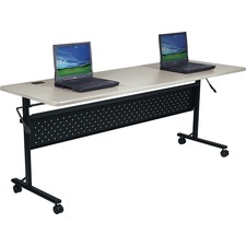 Lorell LLR 60673 Flipper Training Table - Silver Rectangle Top - 72 Ta