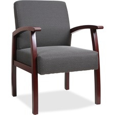 Lorell LLR 68551 Deluxe Guest Chair - Mahogany Frame - Charcoal - 1 Ea