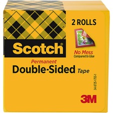 3m MMM 6652PK Scotch Permanent Double-sided Tape - 12w - 25 Yd Length 