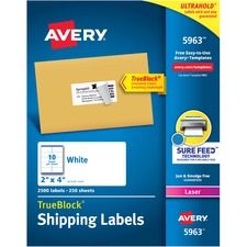 Avery AVE 5963 Averyreg; Easy Peel White Shipping Labels - Permanent A