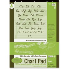 Pacon PAC 945610 Ecology Recycled Chart Pad - 70 Sheets - Front Ruling