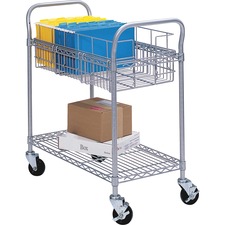 Safco SAF 5236GR Safco Wire Mail Cart - 600 Lb Capacity - 4 Casters - 