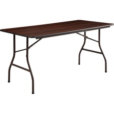 Lorell LLR 65755 Economy Folding Table - Melamine Rectangle Top - 60 T