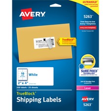 Avery AVE 5263 Averyreg; Easy Peel White Shipping Labels - Permanent A