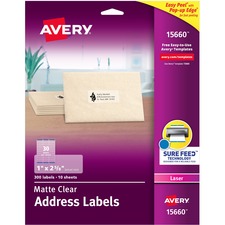 Avery AVE 15660 Averyreg; Matte Address Labels - Sure Feed Technology 