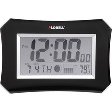 Lorell LLR 60998 Lcd Wallalarm Clock - Digital - Quartz - Lcd - Black 