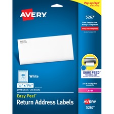 Avery AVE 5267 Averyreg; Easy Peel Mailing Laser Labels - Permanent Ad