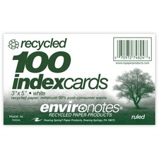 Roaring ROA 74824 Roaring Spring Environotes Ruled Index Cards - 100 S