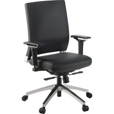 Lorell LLR 90040 Lower Back Swivel Executive Chair - Black Leather Sea