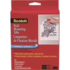 3m 7225 Scotch Wall Mounting Tab - 0.75 Length X 0.50 Width - Syntheti