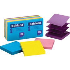 3m MMM 6549PUB Highland Self-sticking Bright Pop-up Notepads - 1200 - 