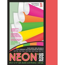 Pacon PAC 104315 Pacon Laser Bond Paper - Neon Red - Recycled - 10 - L