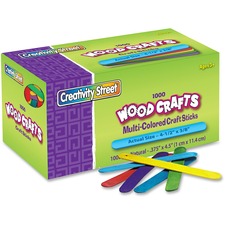 Pacon PAC 377502 Creativity Street Bright Hues Wood Craft Sticks - Cra