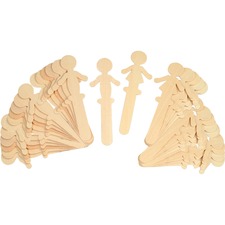 Pacon PAC 364502 Creativity Street People Shaped Wood Craft Sticks - 2