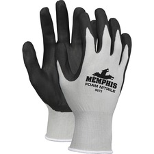 Mcr MCS 9673L Memphis Nitrile Coated Knit Gloves - Large Size - Nylon,