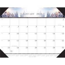 House NES-T4001ES Recycled Illustrated Desk Pad Calendar - Julian Date