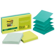 3m MMM R3306SST Post-itreg; Super Sticky Pop-up Notes - Bora Bora Colo