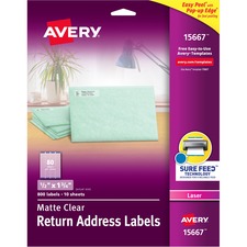 Avery AVE 15667 Averyreg; Easy Peel Return Address Labels - Permanent 