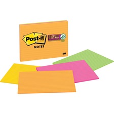 3m MMM 6845SSPL Post-itreg; Super Sticky Lined Meeting Notepads - 180 