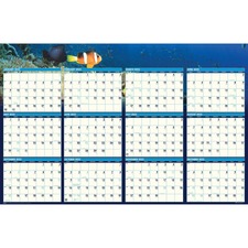 House QUA03969 Earthscapes Sea Life Laminated Planner - Julian Dates -