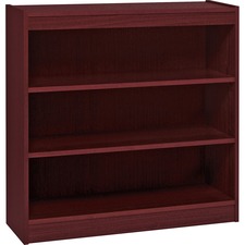 Lorell LLR 60071 Panel End Hardwood Veneer Bookcase - 36 X 12 X 36 - 3