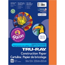 Pacon PAC 103002 Tru-ray Heavyweight Construction Paper - 12width X 9l