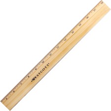 Acme ACM 05018 Westcott Beveled Metal Edge Wood Rulers - 18 Length 1 W