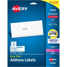 Avery AVE 18160 Averyreg; Easy Peel Address Labels - Sure Feed Technol