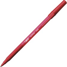 Bic SGSM11 RED Soft Feel Stic Pen - Medium Pen Point - Red - Red Rubbe