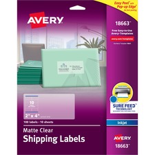 Avery AVE 18663 Averyreg; Easy Peel Inkjet Printer Mailing Labels - Pe