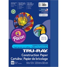 Pacon PAC 103017 Tru-ray Heavyweight Construction Paper - 12width X 9l