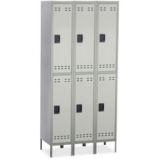 Safco SAF 5526GR Safco Double-tier Two-tone 3 Column Locker With Legs 