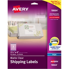 Avery AVE 18664 Averyreg; Easy Peel Inkjet Printer Mailing Labels - Pe