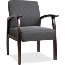 Lorell LLR 68555 Deluxe Guest Chair - Espresso Frame - Charcoal - 1 Ea