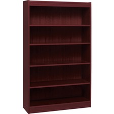 Lorell LLR 60073 Panel End Hardwood Veneer Bookcase - 36 X 12 X 60 - 5