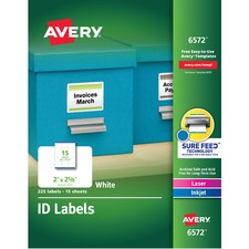 Avery AVE 6572 Averyreg; Laser Inkjet Printer Permanent Id Labels - Pe